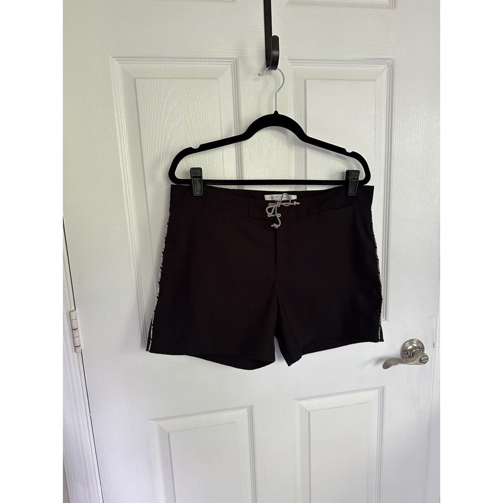 Parke & Ronen Swim Shorts Mens 34 Board Trunks Swimsuit Black Stripe Swimwear